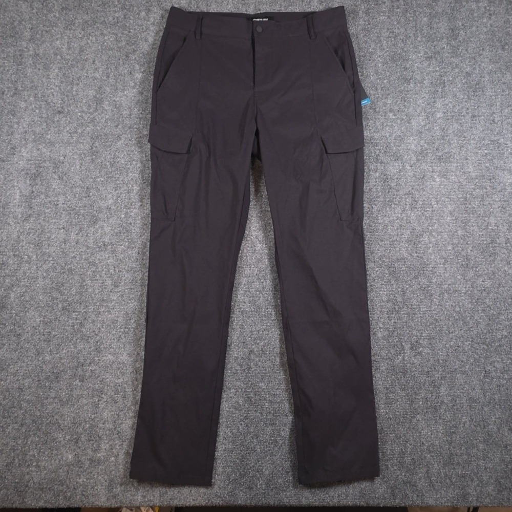 NWT Kenneth Cole Tech Cargo Pants Mens 30 Black Utility Lightweight Quick Dry